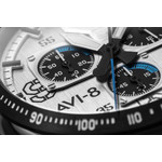 Montre AVI-8 homme chronographe acier cuir noir - vue D1