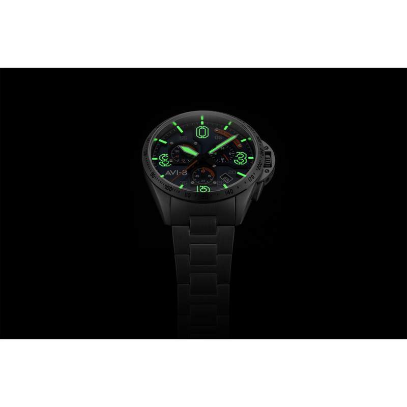 Montre AVI-8 homme chronographe acier - vue 6