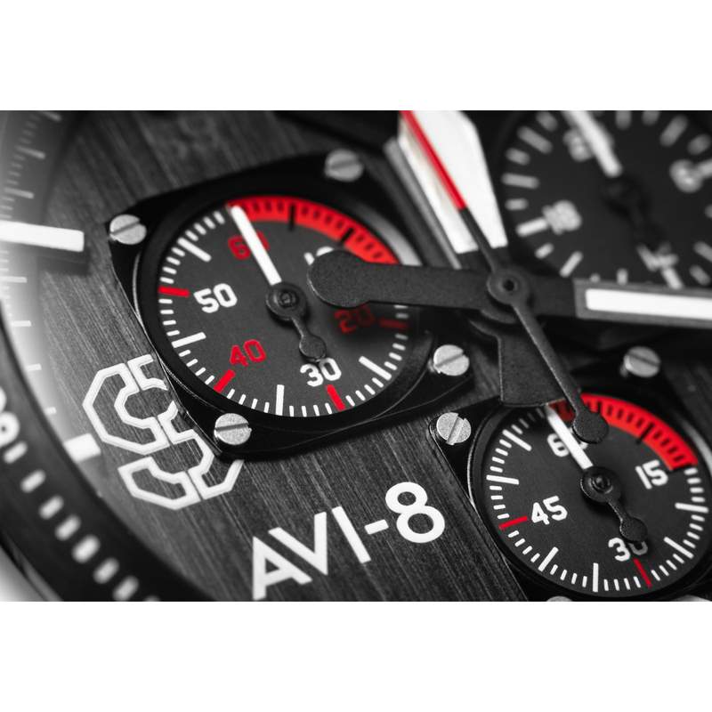 Montre AVI-8 homme chronographe acier - vue D1