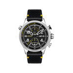 Montre AVI-8 homme chronographe acier cuir noir - vue 1