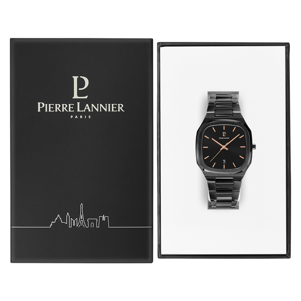 Montre Pierre Lannier homme mouvement quartz acier noir - vue D5