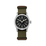 Montre Hamilton homme mécanique acier tissu vert - vue 1