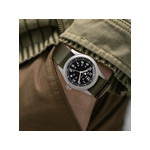 Montre Hamilton homme mécanique acier tissu vert - vue porté 1