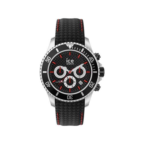 Montre ice Watch homme taille large acier silicone noir