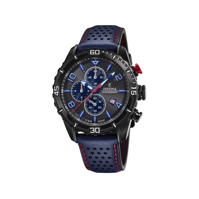 Montre Festina homme chronographe acier noir - vue 1