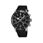 Montre Festina homme chronographe acier caoutchouc noir - vue 1