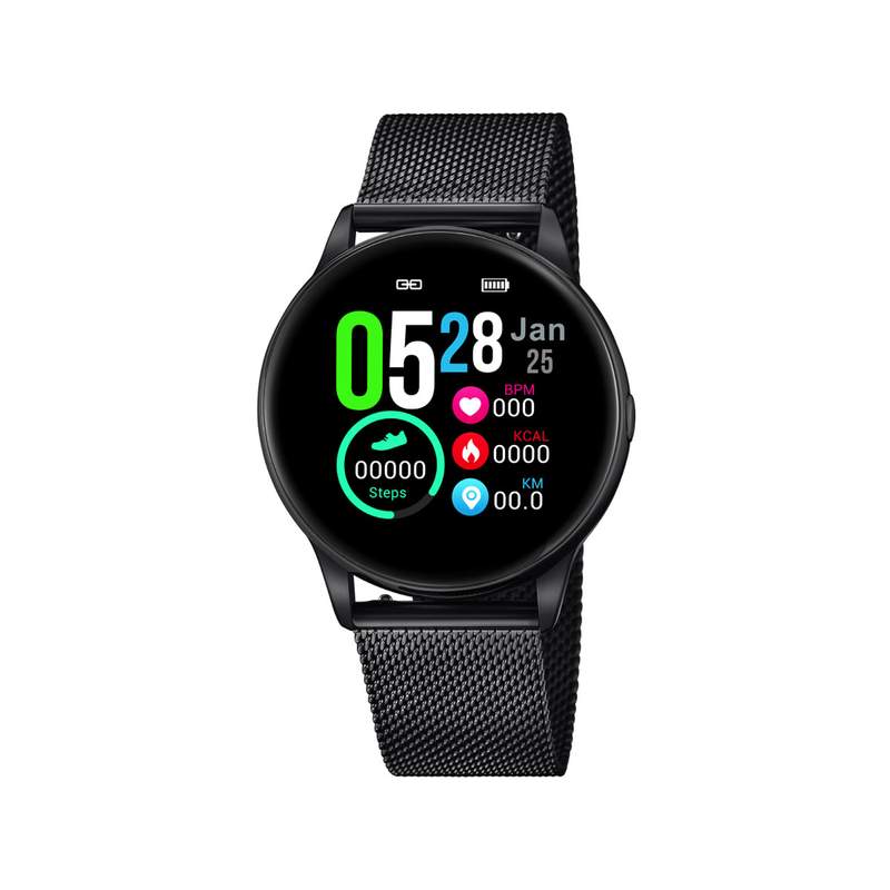 Montre Lotus connectée homme acier noir - vue 1