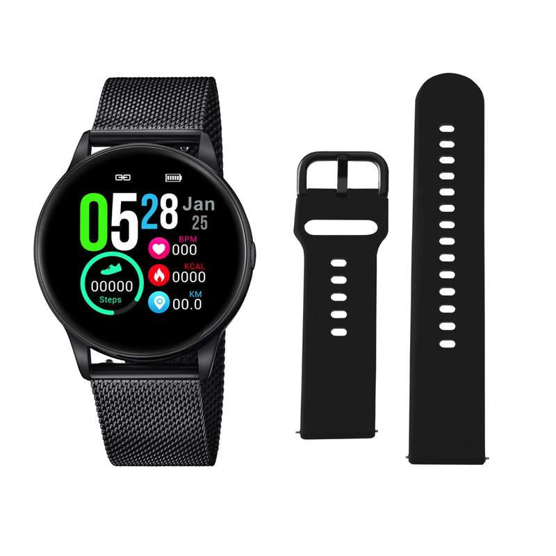 Montre Lotus connectée homme acier noir - vue D1