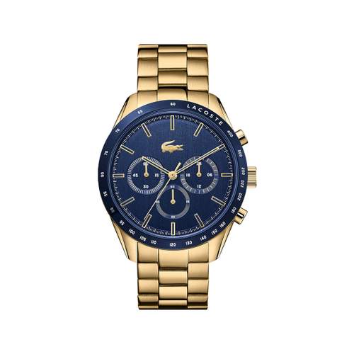 Lacoste men's watch steel chronograph yellow gold