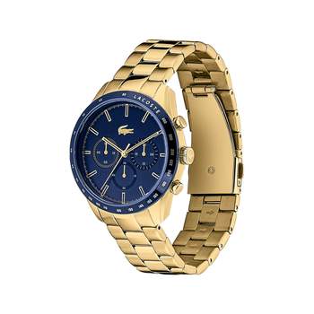 Lacoste men's watch steel chronograph yellow gold