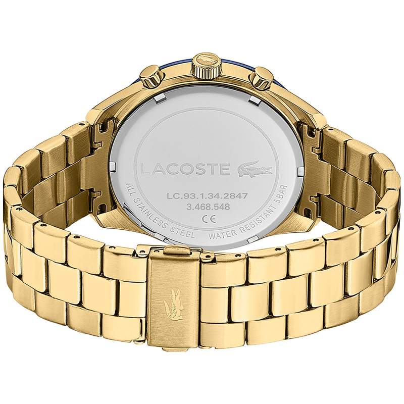 Montre Lacoste homme chronographe acier doré jaune - vue 3
