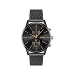 Montre Boss homme chronographe acier noir - vue 1