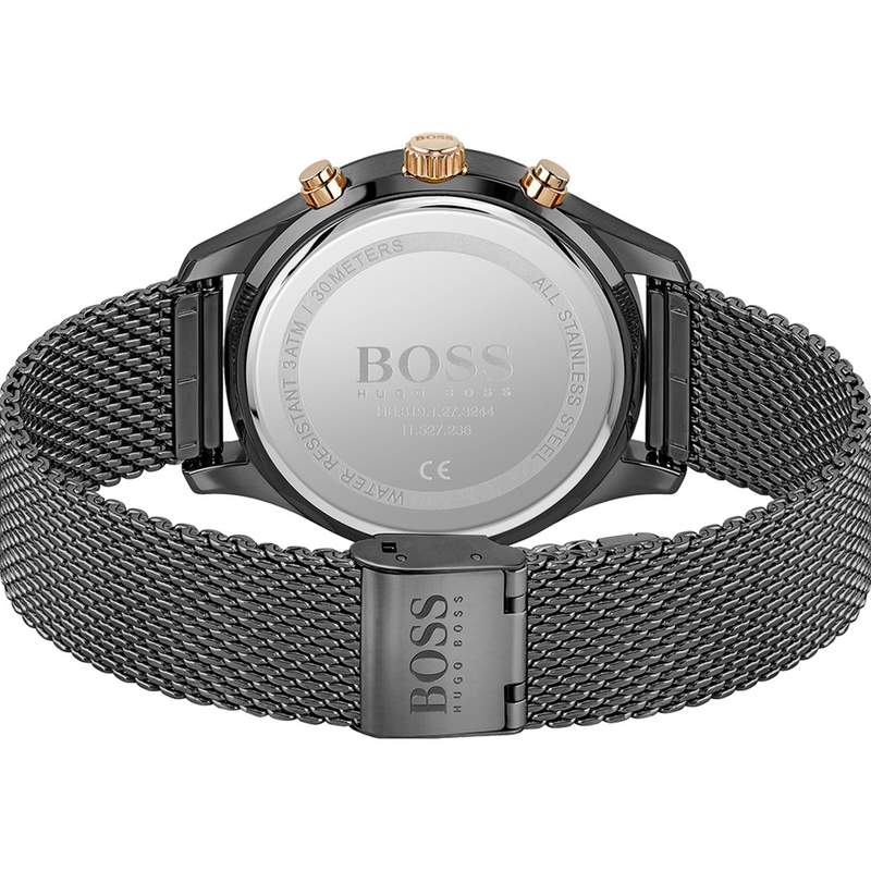 Montre Boss homme chronographe acier noir - vue 3