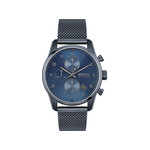 Montre Boss homme chronographe acier bleu - vue 1