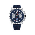 Montre Tommy Hilfiger homme acier silicone bleu - vue 1