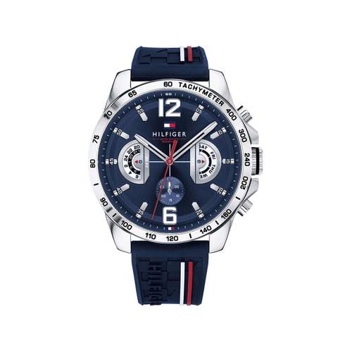 Montre Tommy Hilfiger homme acier silicone bleu