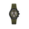 Montre Swatch homme acier noir caoutchouc vert - vue V1