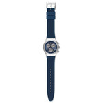 Montre Swatch homme acier caoutchouc bleu - vue D1