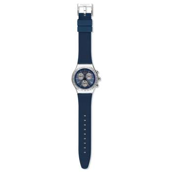 Swatch men's watch steel rubber blue