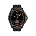 Montre Tissot homme titane noir bracelet caoutchouc noir - vue 1