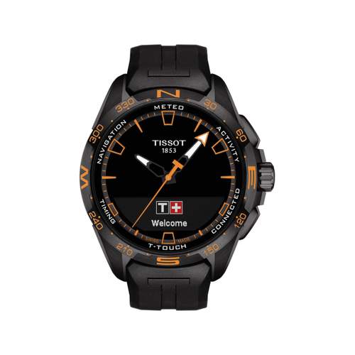 Montre Tissot homme titane noir bracelet caoutchouc noir