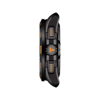 Tissot men's black titanium watch with black rubber strap