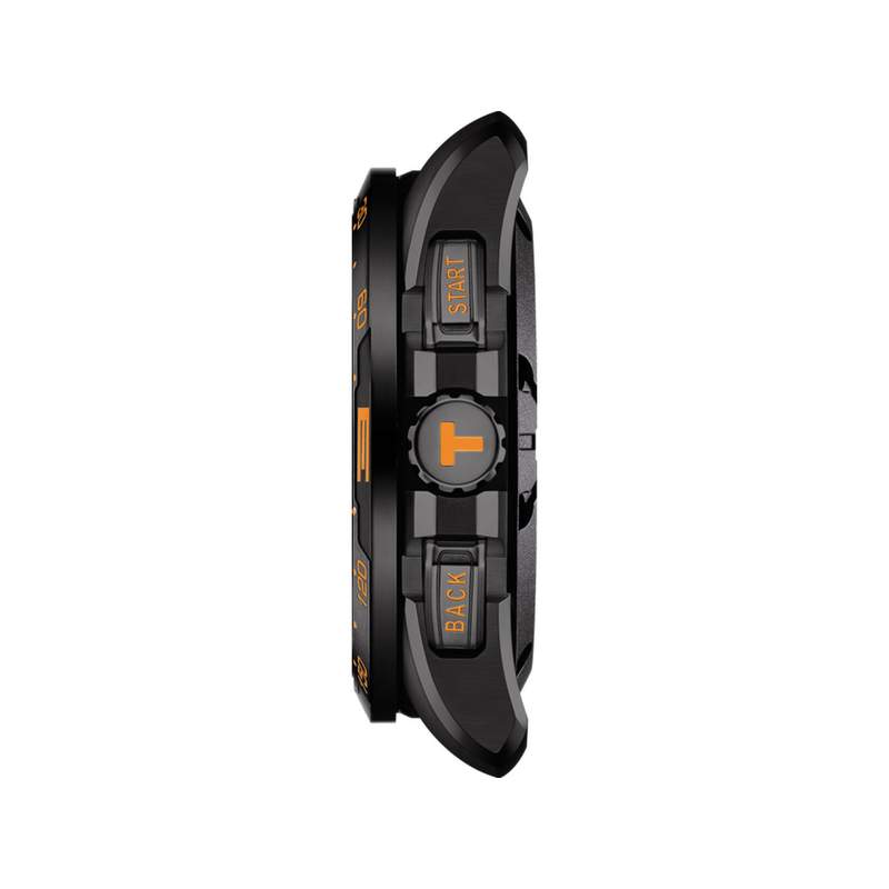 Montre Tissot homme titane noir bracelet caoutchouc noir - vue 2