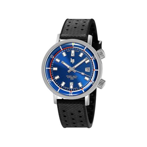 Montre Lip homme automatique acier caoutchouc noir