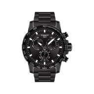 Montre TISSOT T-SPORT SUPERSPORT CHRONO homme chronographe cadran noir bracelet PVD noir