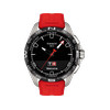 Montre TISSOT T-TOUCH CONNECT SOLAR Homme cadran noir bracelet synthétique rouge - vue V1