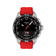 Montre Tissot T-Touch Connect Solar Homme titane bracelet caoutchouc rouge