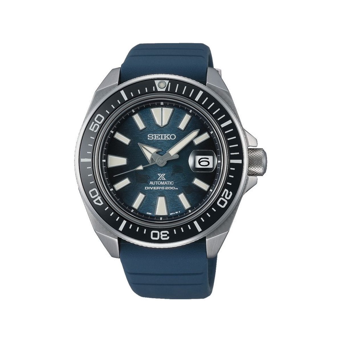 Montre Seiko Prospex homme chronographe automatique acier silicone bleu. Edition limitée