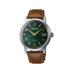 Montre Seiko Presage homme automatique acier cuir marron - vue 1