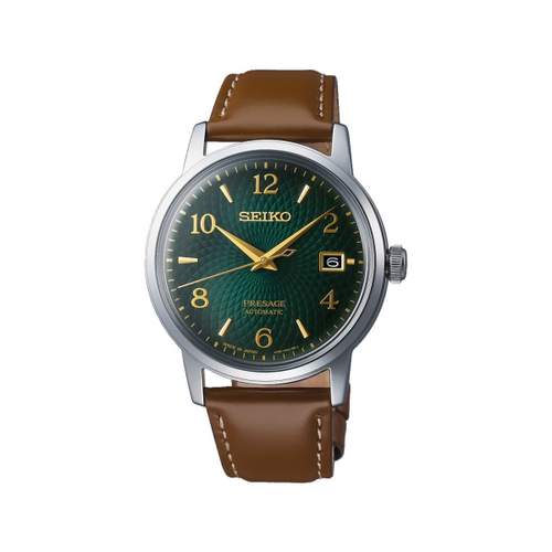 Montre Seiko Presage homme automatique acier cuir marron