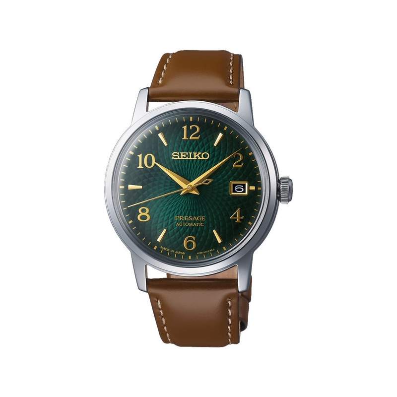 Montre Seiko Presage homme automatique acier cuir marron - vue 1