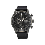 Montre Seiko homme chronographe titane silicone noir - vue 1
