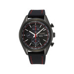 Montre Seiko homme chronographe acier silicone noir - vue 1
