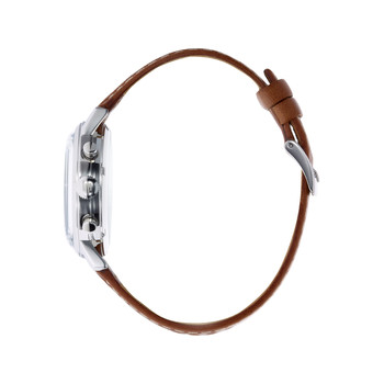 Lip heren chronograaf stalen horloge bruin leer