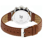 Montre Lip homme chronographe acier cuir marron - vue 3