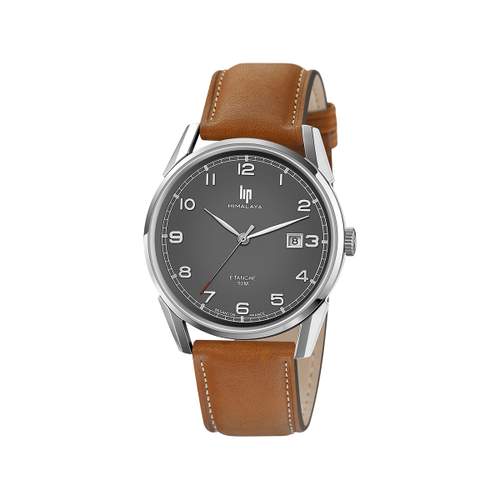 Montre Lip homme acier cuir marron