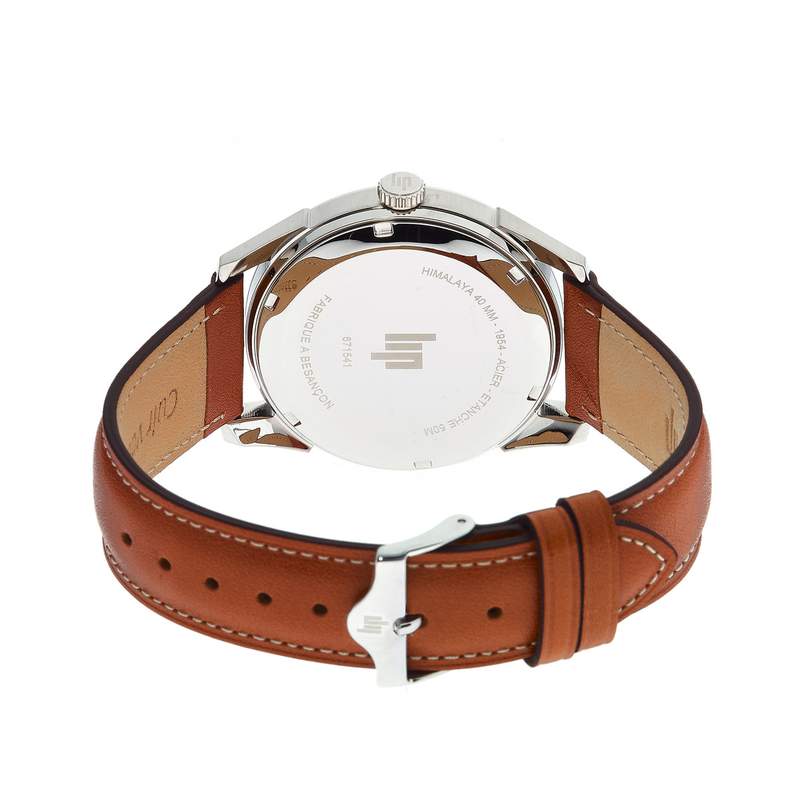 Montre Lip homme acier cuir marron - vue 3