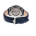 Lip herenhorloge automatisch staal blauw leer - aanzicht 3