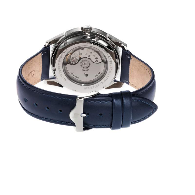 Montre Lip homme automatique acier cuir bleu - vue 3