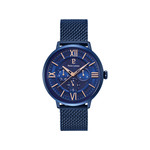 Montre Pierre Lannier homme acier bleu maille milanaise - vue 1