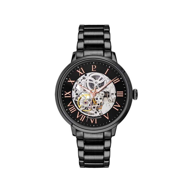 Montre Pierre Lannier homme automatique acier noir - vue 1