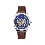 Montre Pierre Lannier homme automatique acier cuir marron - vue 1