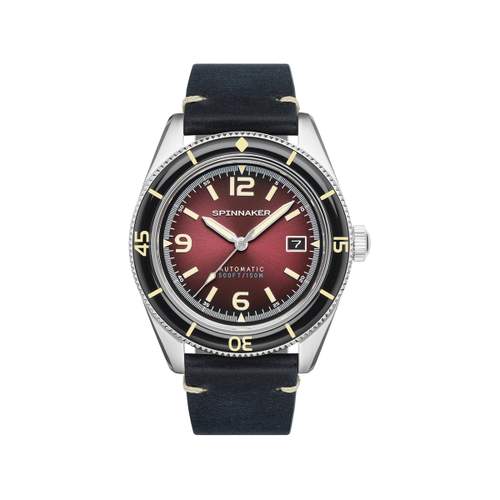 Montre Spinnaker homme automatique acier cuir bleu