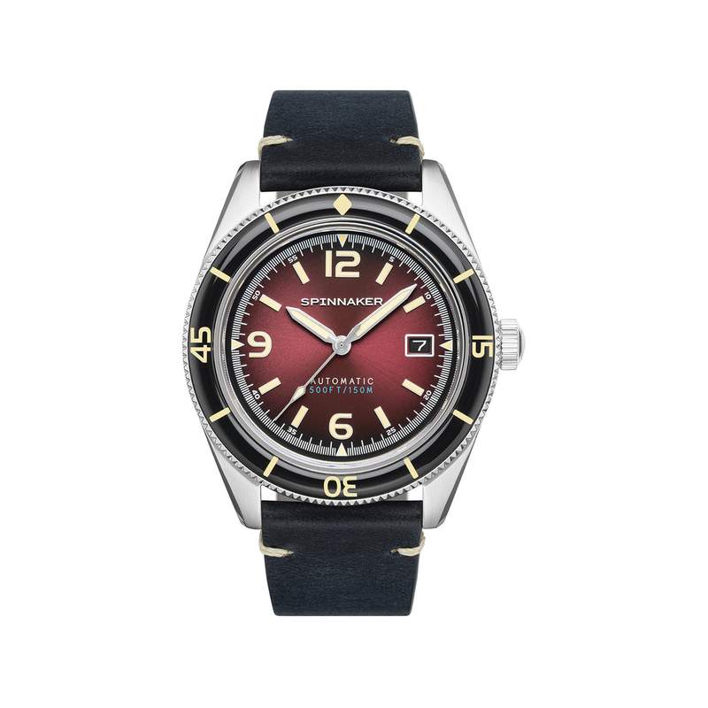 Montre Spinnaker homme automatique acier cuir bleu - vue 1