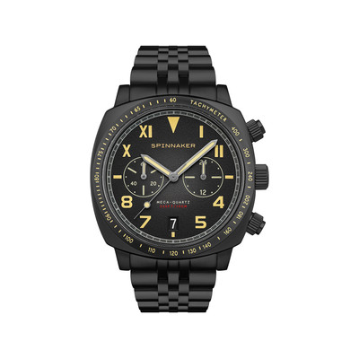 Montre Spinnaker homme chronographe acier noir