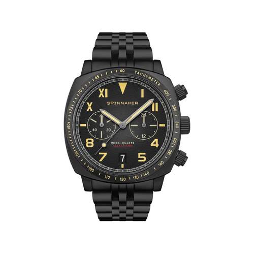 Montre Spinnaker homme chronographe acier noir